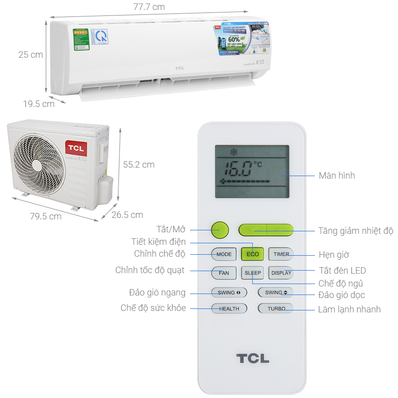 TCL Inverter 1 HP TAC-10CSD/XA66