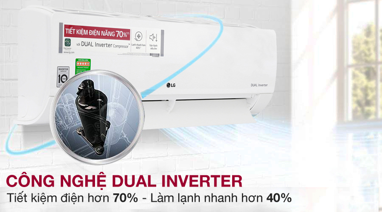 C&ocirc;ng nghệ Dual Inverter - M&aacute;y lạnh LG Inverter 1 HP V10ENW