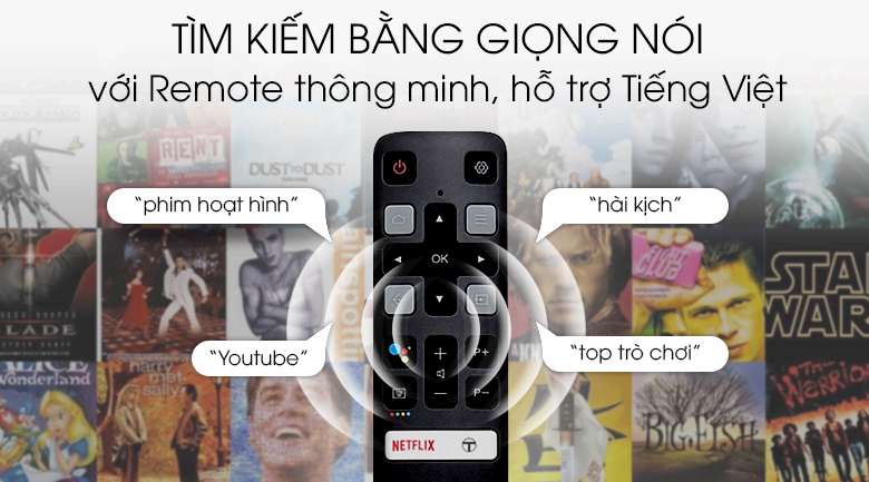 Remote điều khiển th&ocirc;ng minh, hỗ trợ t&igrave;m kiếm bằng giọng n&oacute;i