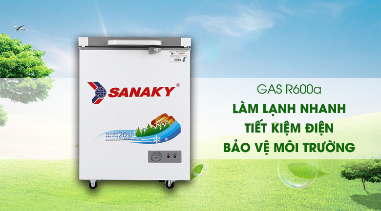 Tủ đ&ocirc;ng Sanaky 100 l&iacute;t VH-1599HYK - Gas R600a