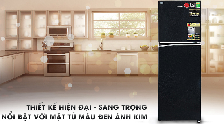 Thiết kế lịch lãm, sang trọng - Tủ lạnh Panasonic Inverter NR-BL340PKVN